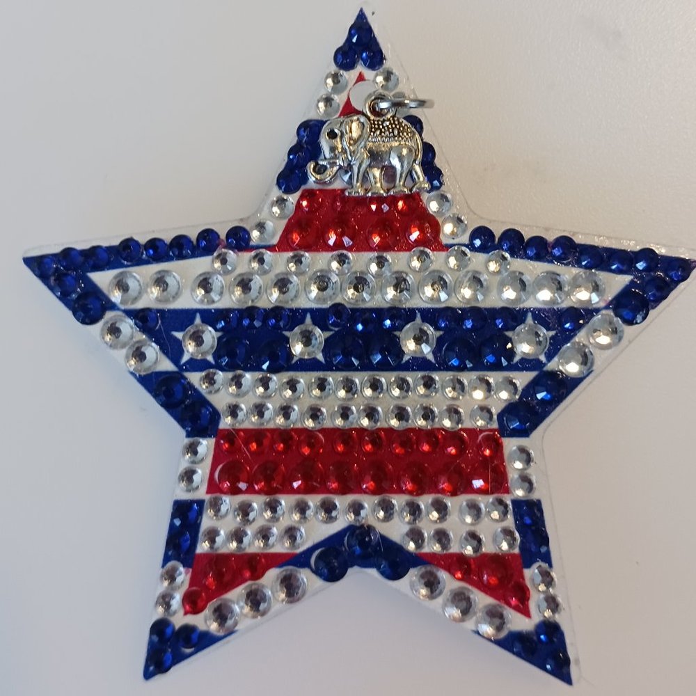 Patriotic star magnet elephant
